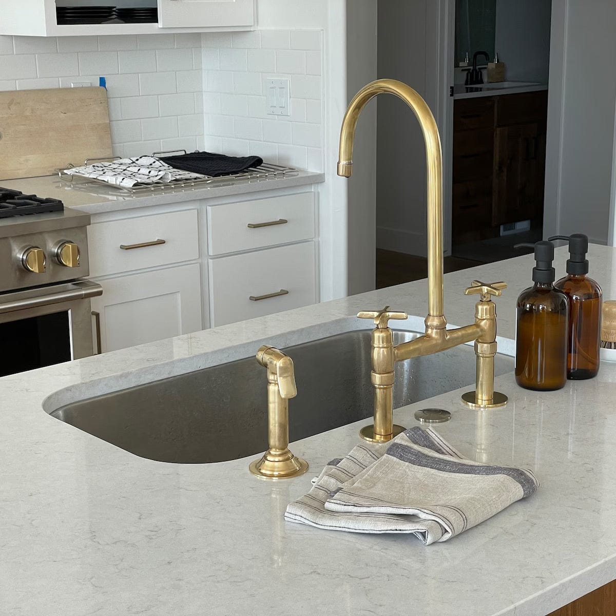 Customer photo review of Antique Unlacquered Brass Faucet