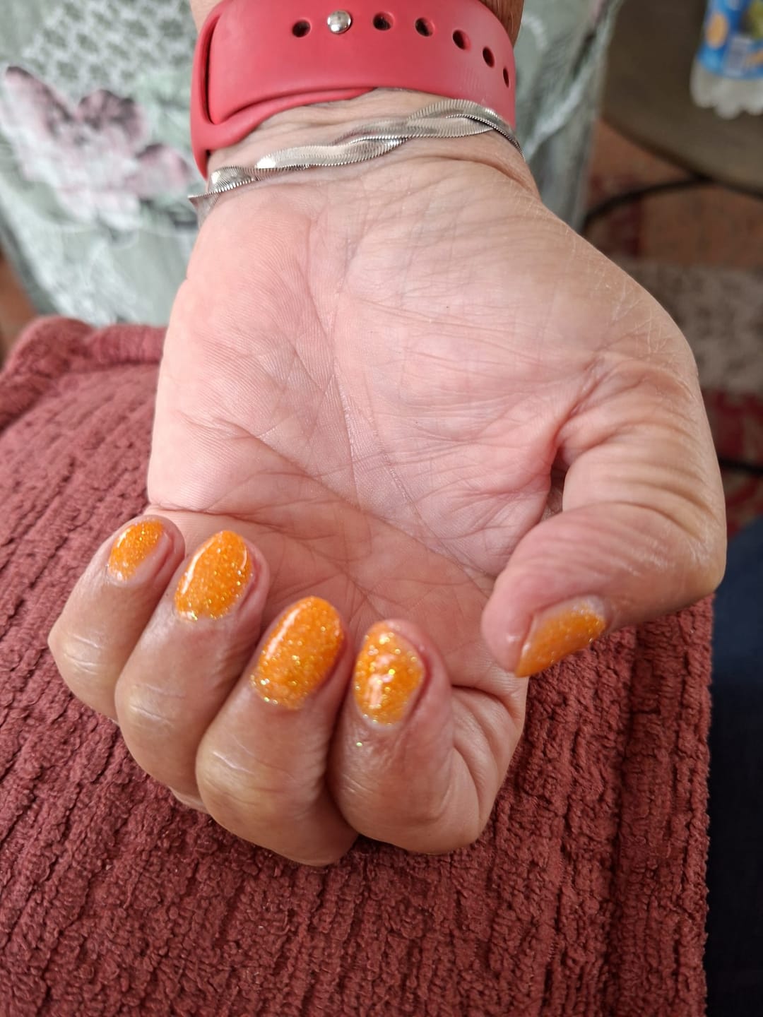 Customer photo review of Tangerine Orange Dipping Powder