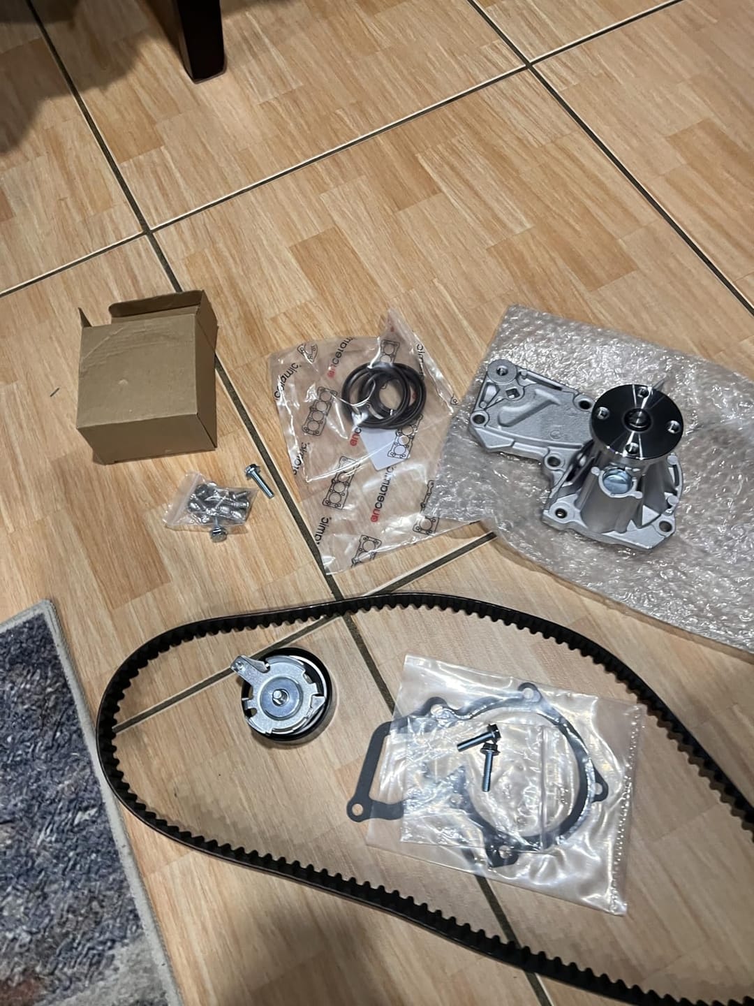 Customer photo review of Timing Belt Kit TCKWP343A Fit for 2013-2019 Ford Escape Fiesta Fusion Transit Connect 1.6L L4 Turbo