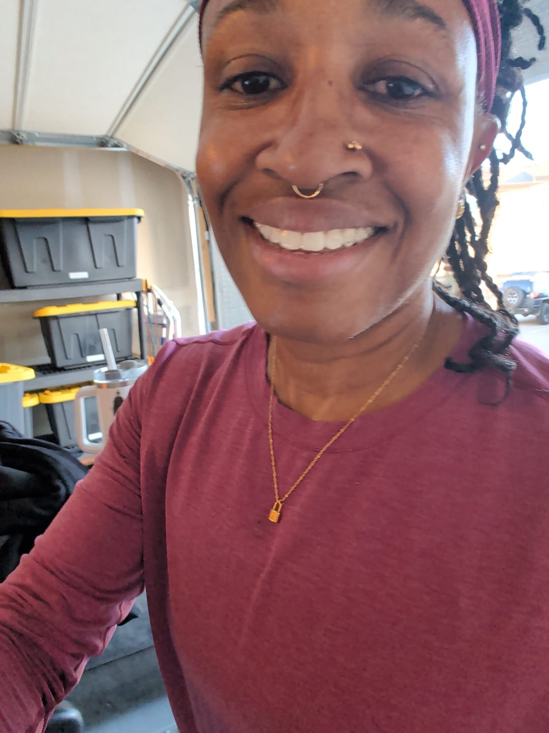 Customer photo review of Ellie® Initial Love Lock 18k Gold Necklace (Bundle)