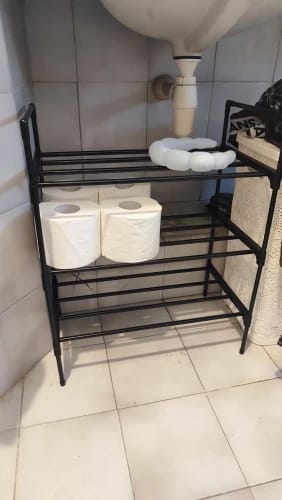 Customer photo review of Two-to-Four-Tier Shoe Rack with Elevated Storage Shelves