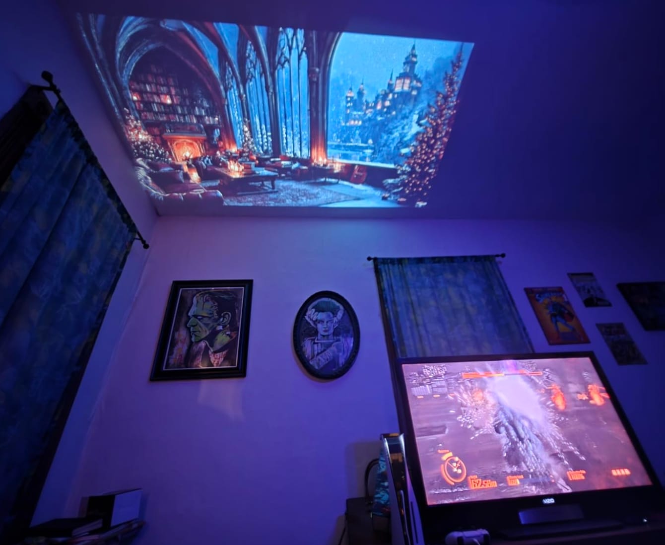 Customer photo review of WallCinema™ Pro – Portable Smart Projector with 4K Support
