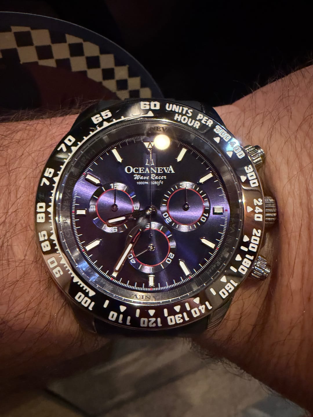 Customer photo review of Oceaneva WaveRacer 1000m Mechanical Chronograph Automatic Grade 5 Titanium Watch Dark Blue