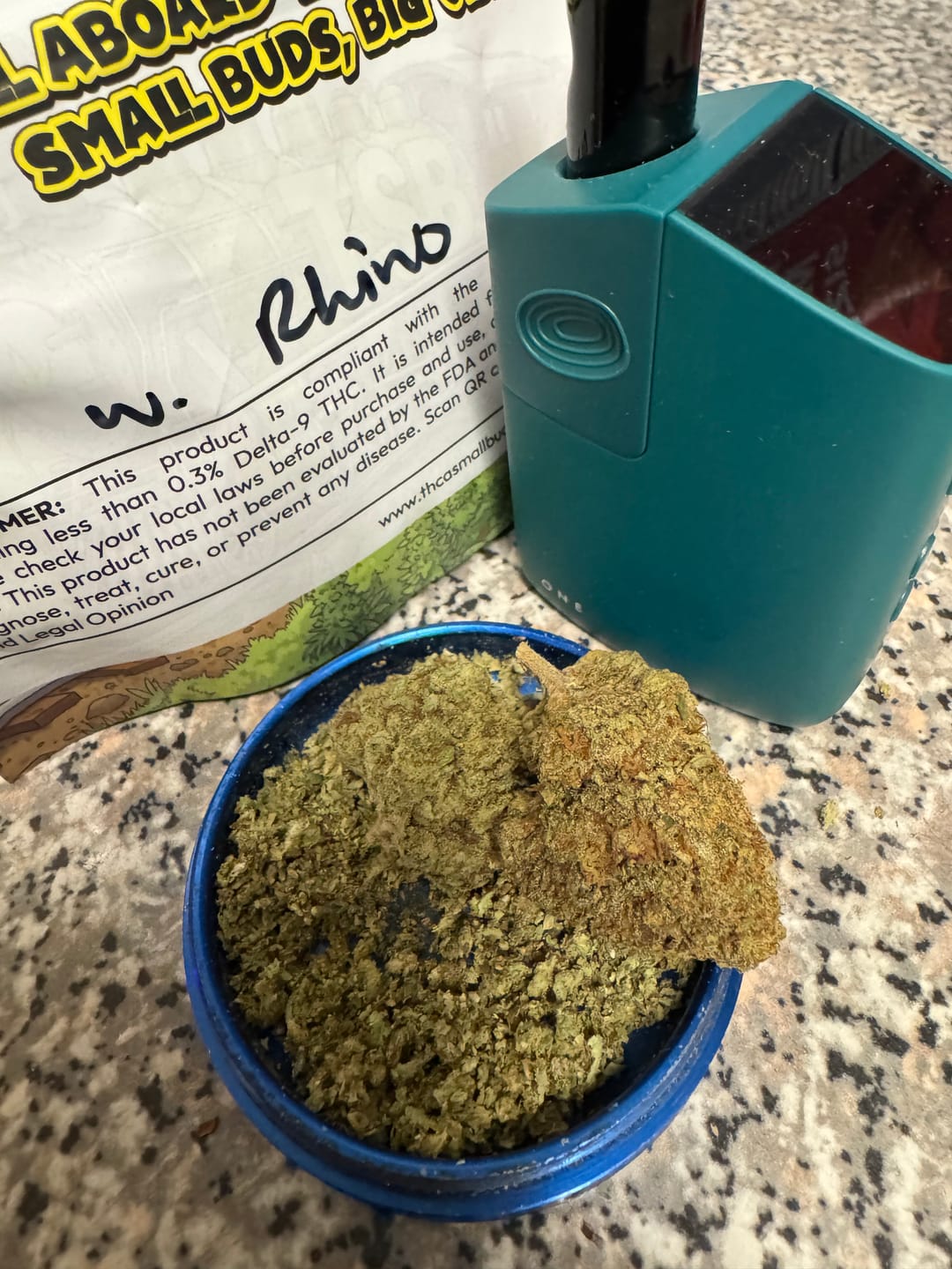 Customer photo review of White Rhino THCA Flower