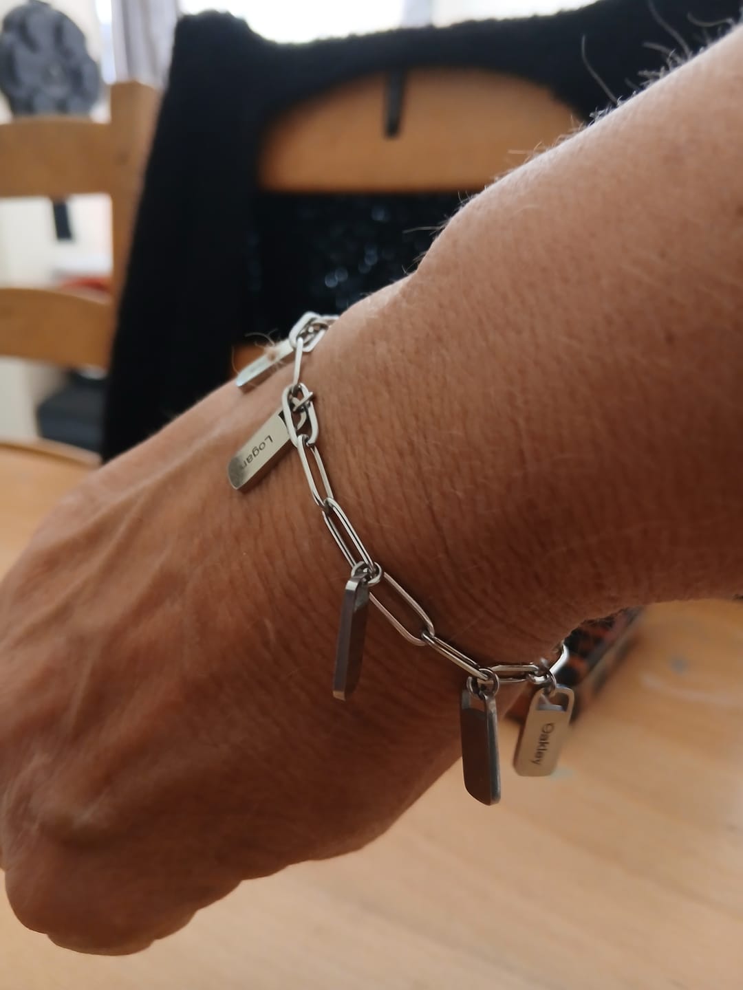 Customer photo review of Personalized Chain Link Bracelet with Custom Name Charms