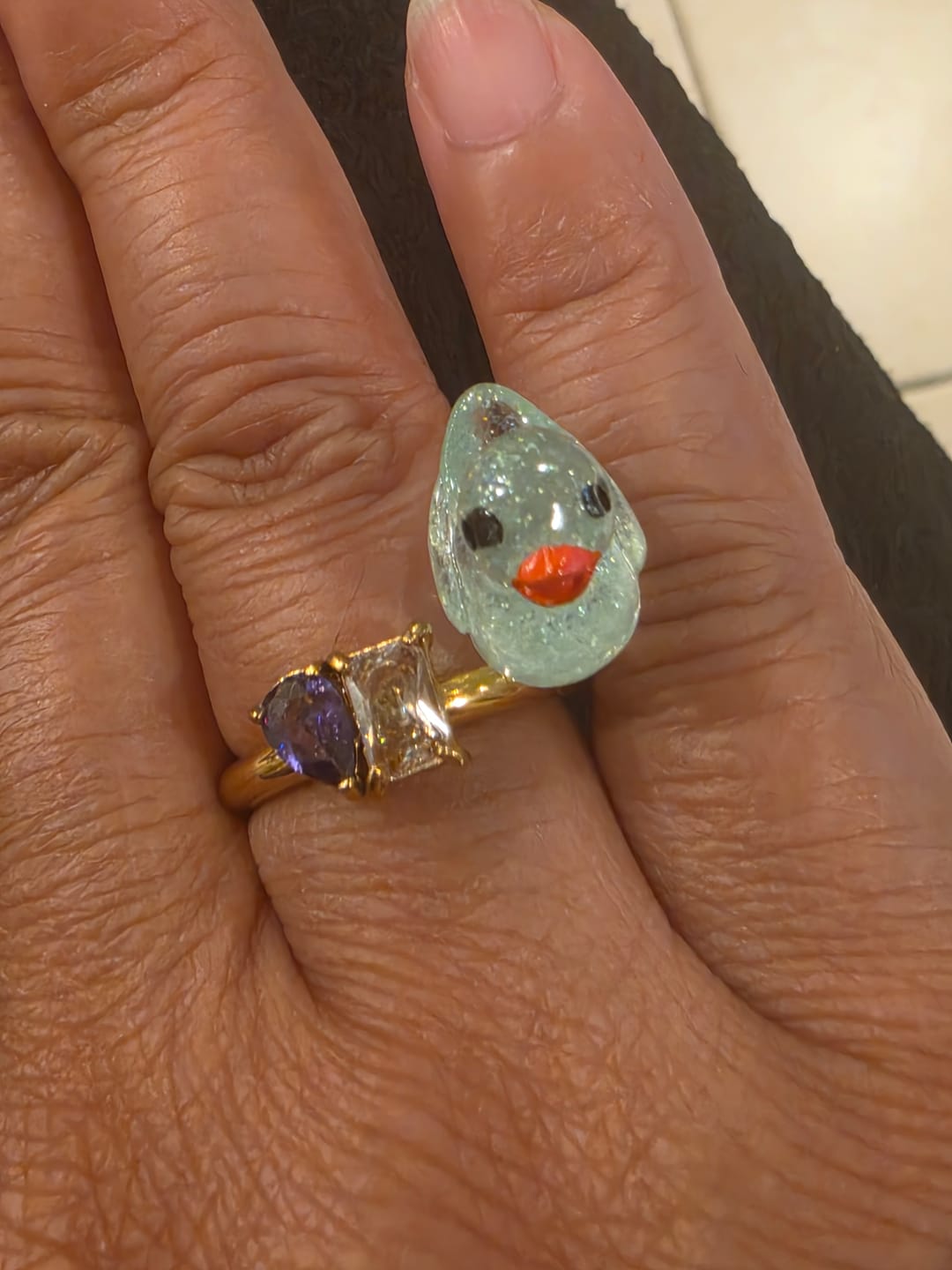 Customer photo review of Duo Birthstone Ring