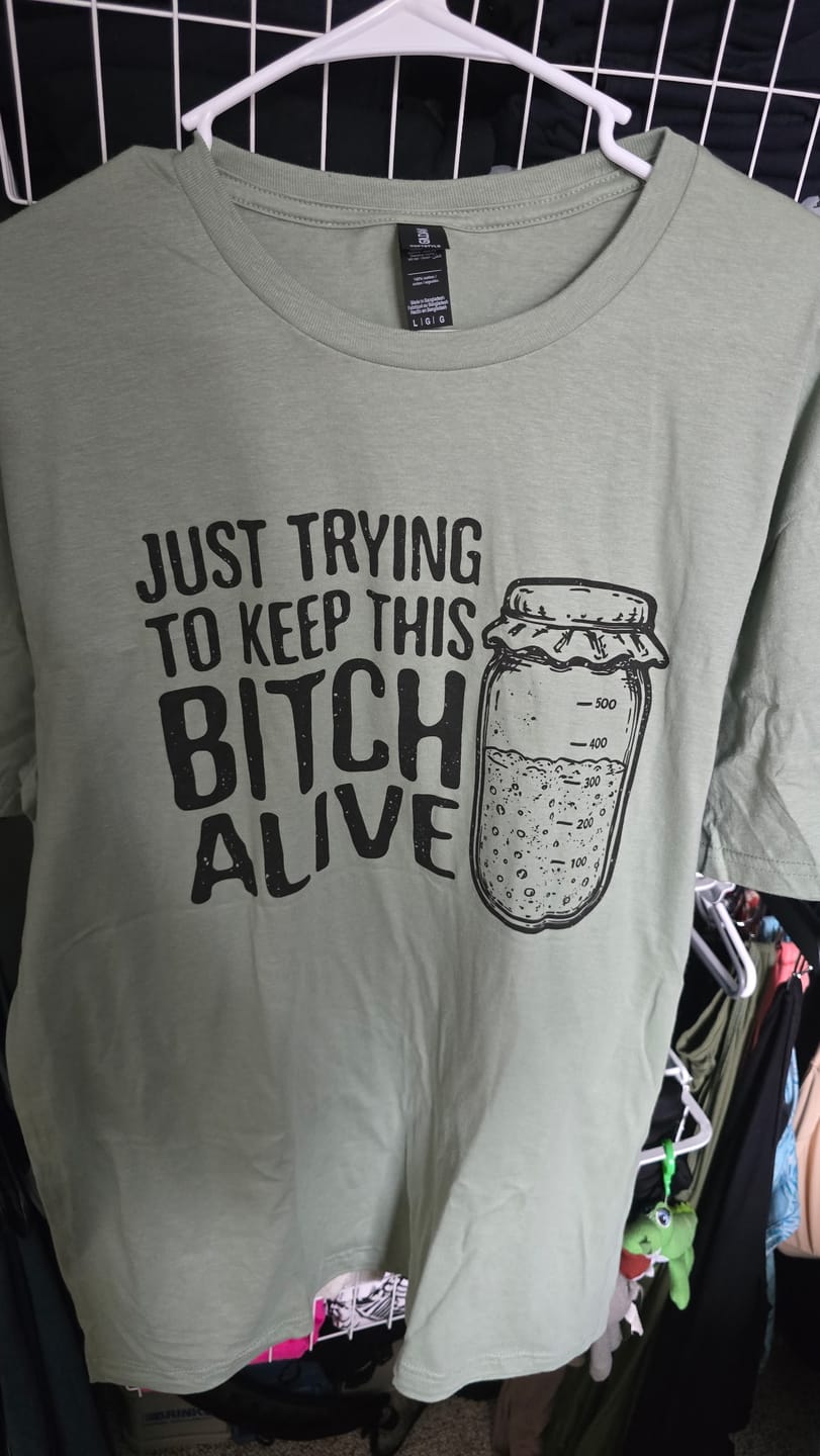 Customer photo review of Keep Starter Alive T-Shirt