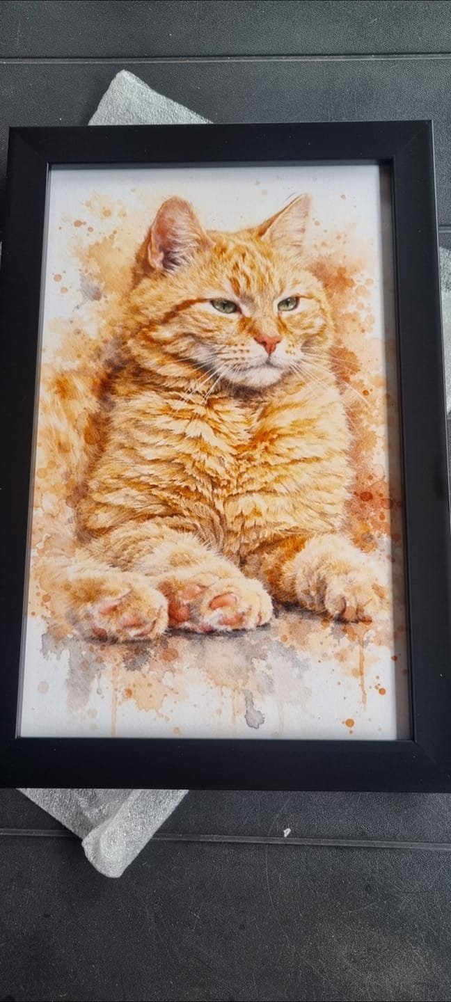 Customer photo review of Realistisch Aquarelportret - Gepersonaliseerde Poster
