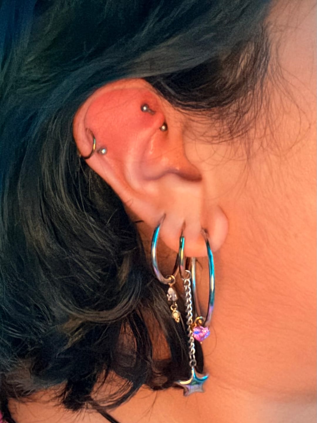 Customer photo review of Puffy Star Chain Charm