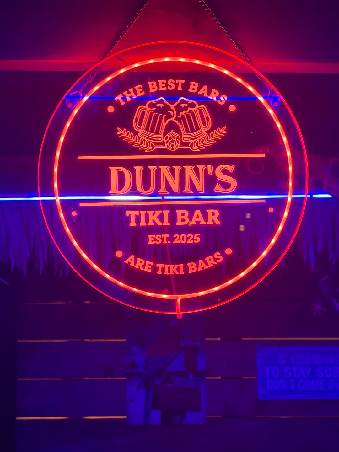 Customer photo review of Personalized LED Color Changing Acrylic Man Cave Beers & Hop Sign