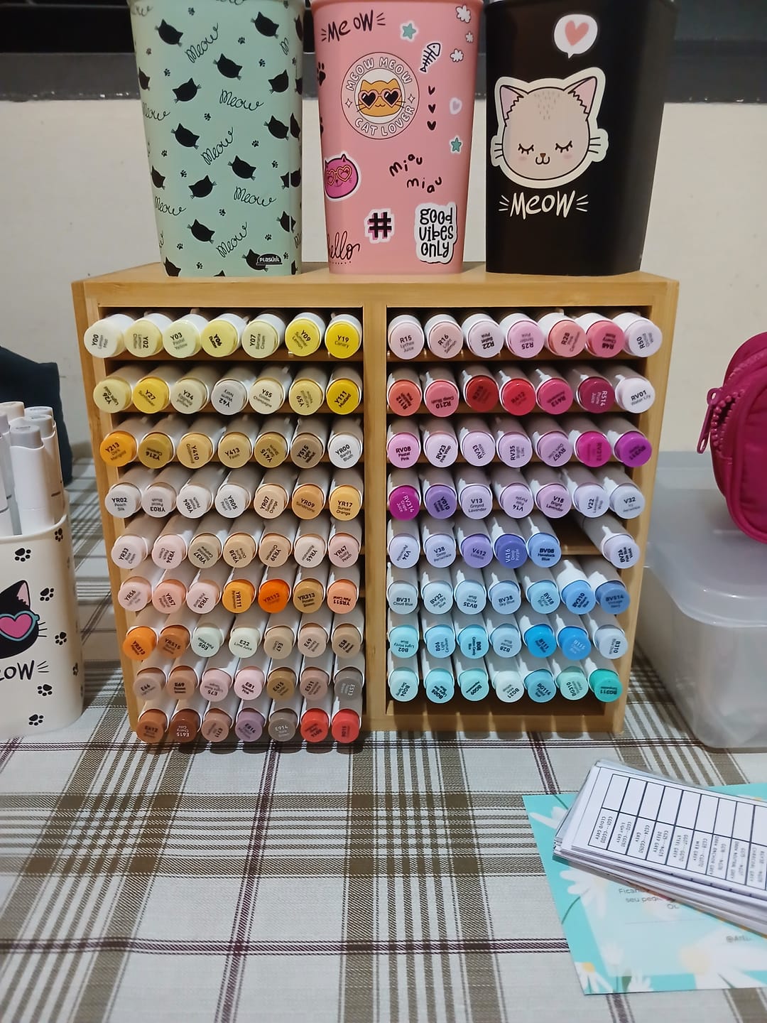 Customer photo review of Ohuhu Bamboo Marker Organizer