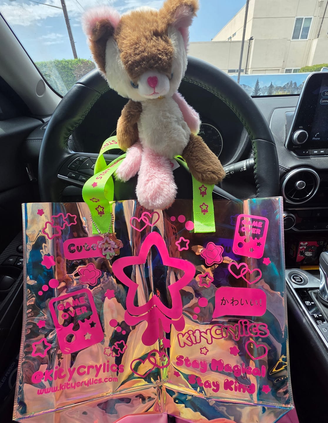 Customer photo review of Kawaii Game Over Holographic Tote Bag