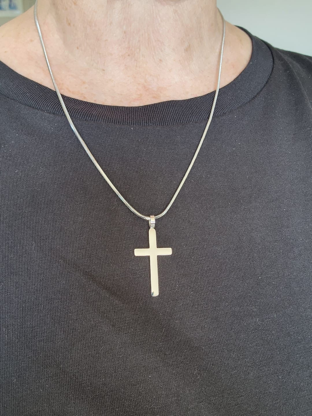Customer photo review of Classic Cross Necklace Duo