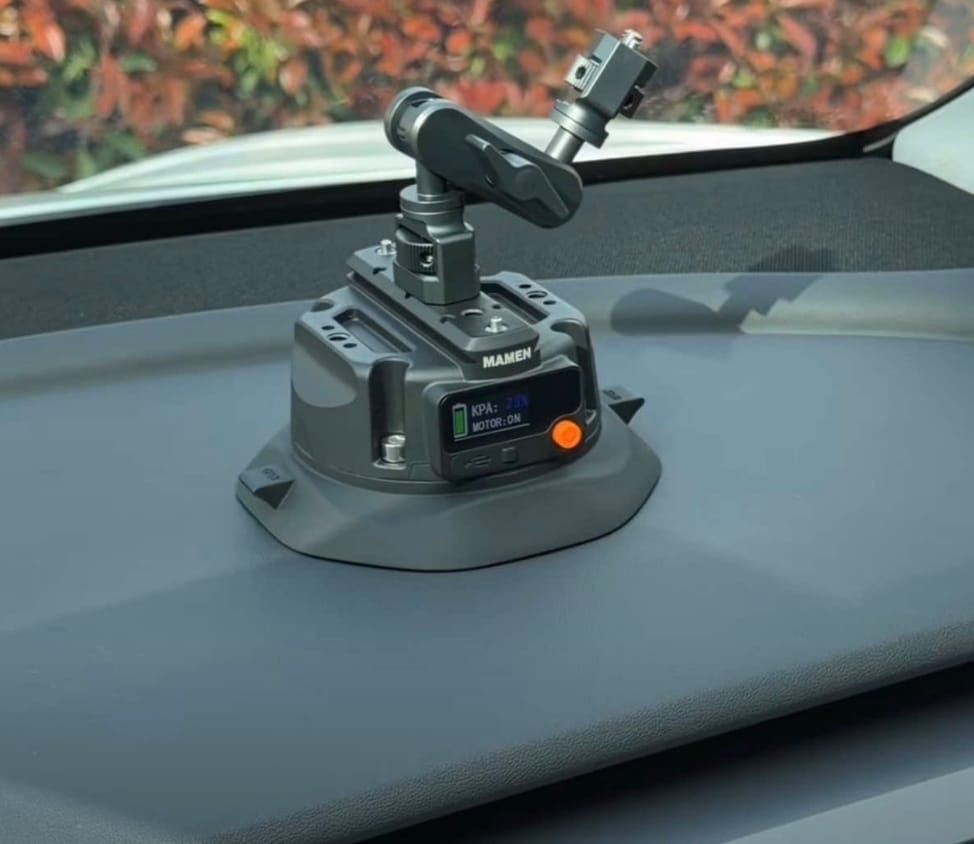 Customer photo review of 4.5" Electric Suction Cup Camera Mount