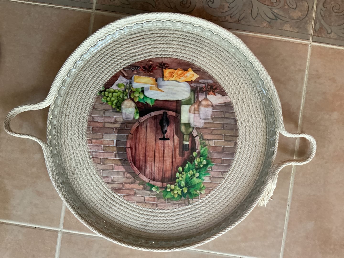 Customer photo review of White Wine & Hors D'oeuvres Fabric Panel - Variation 1