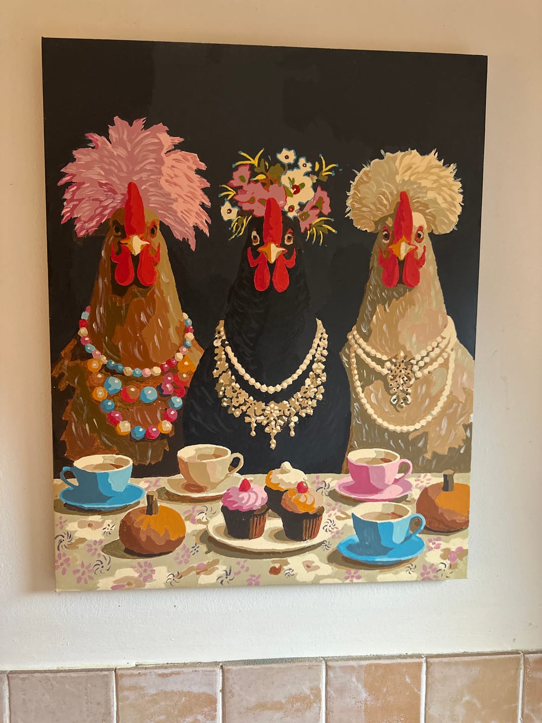 Customer photo review of Fancy Chickens Society | Paint by Number