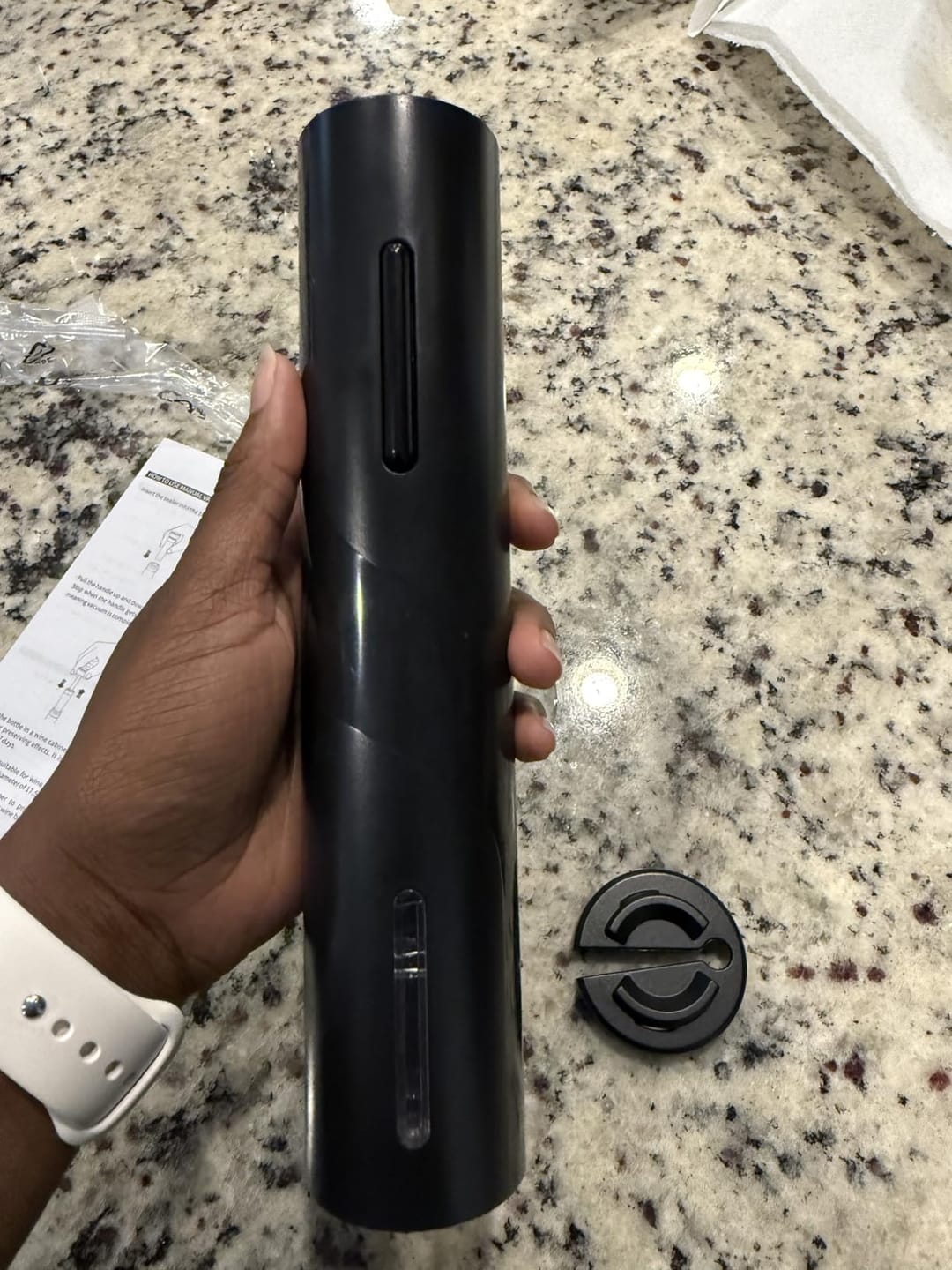 Customer photo review of LuxeWine Electric Opener & Wine Preservation Gift Set