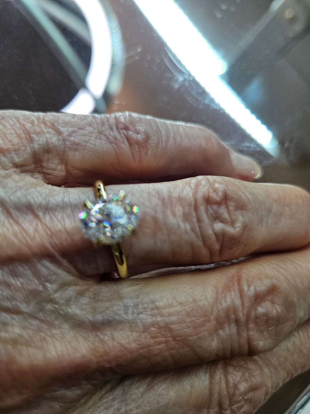 Customer photo review of 2ct Moissanite Oval Solitaire Ring