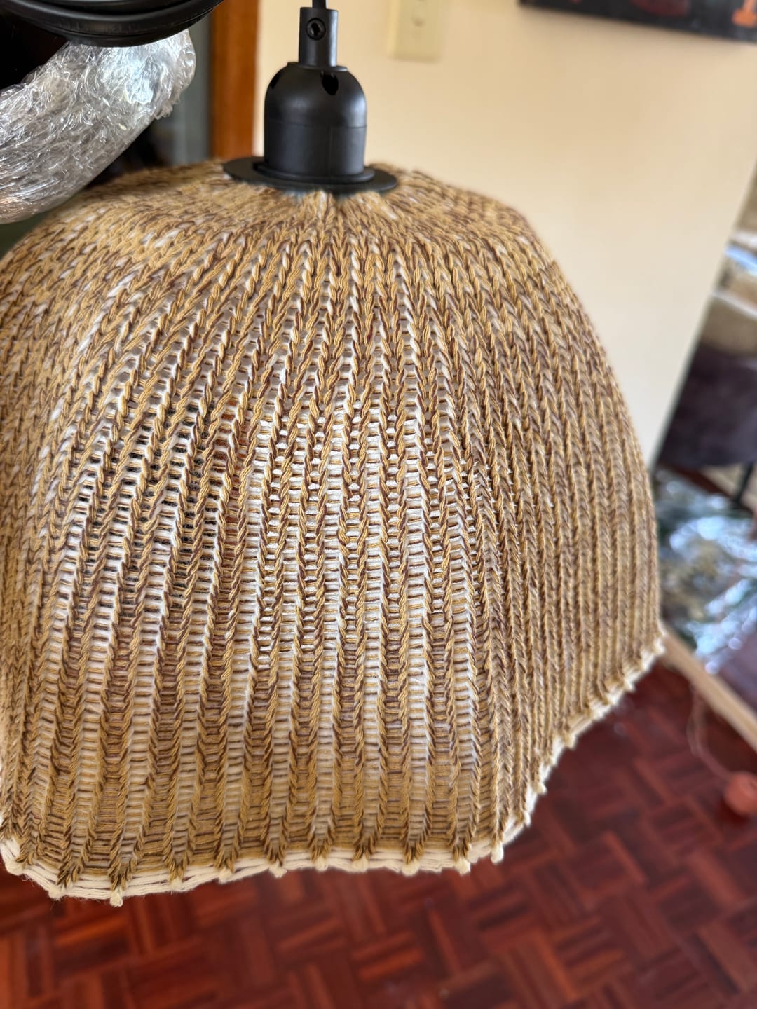Customer photo review of Willa Natural Woven Rattan Pendant Light