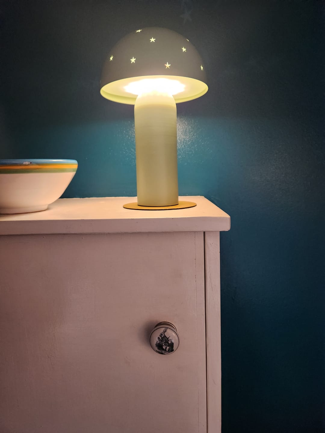 Customer photo review of Ceramic Cupboard Knob Alice in Wonderland White Rabbit I'm Late
