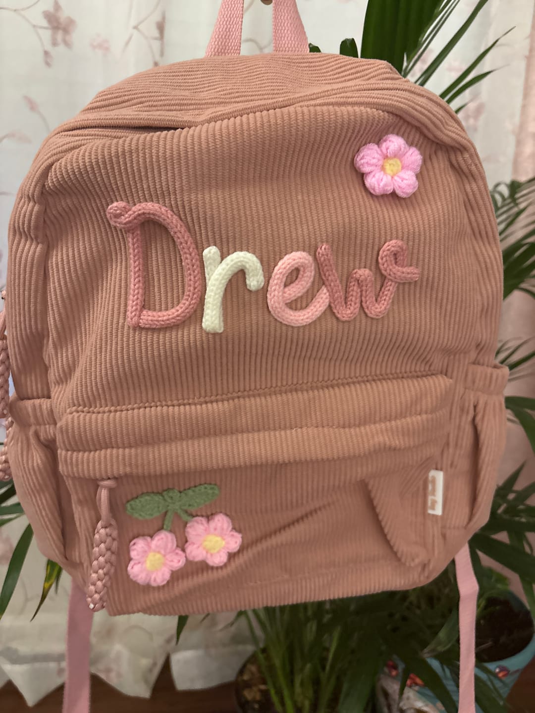 Customer photo review of K&C - Personalized Knitted Backpack