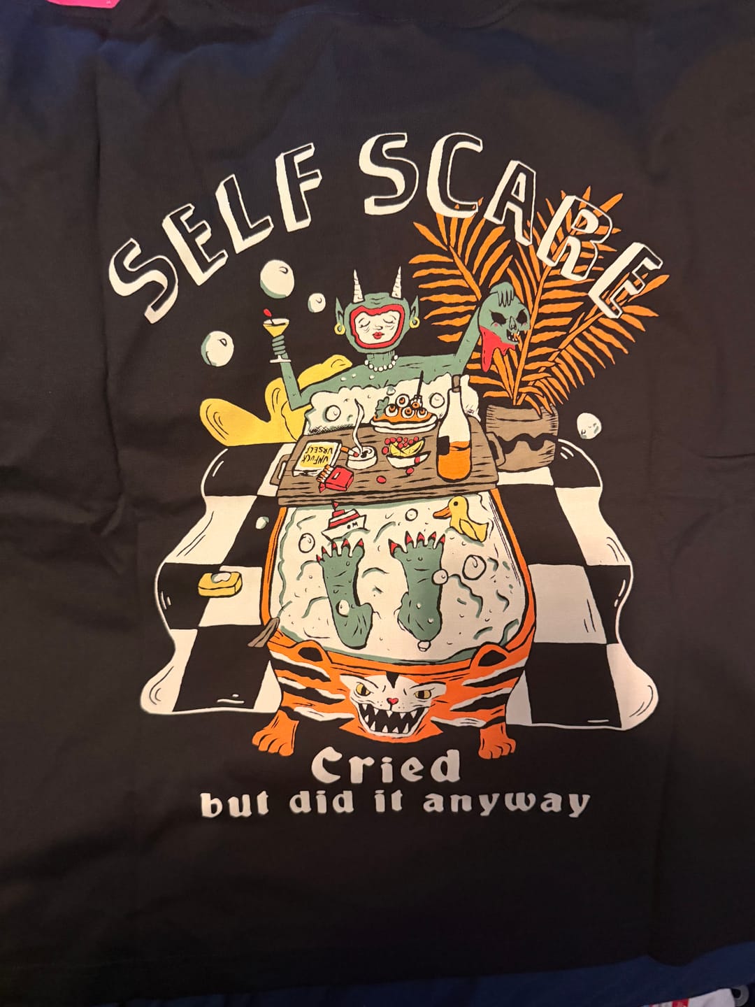 Customer photo review of Self Scare T-Shirt