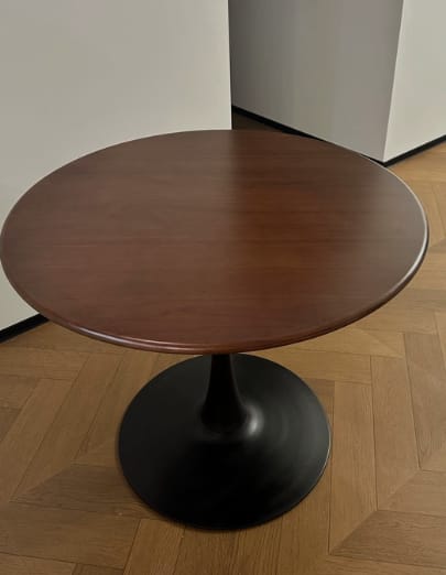 Customer photo review of Scandinavian Round Wood Natural Dining Table