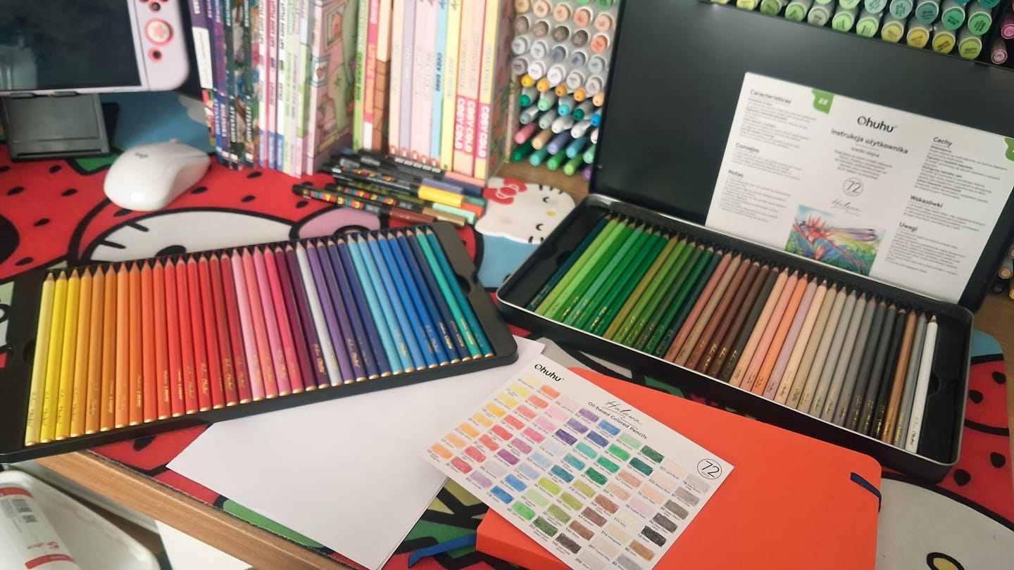 Customer photo review of Ohuhu Halawa Series 72 Colors Oil-based Colored Pencils