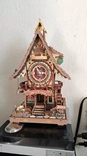 Customer photo review of Wooden Cuckoo Clock Kit – ROKR Mechanical Clock