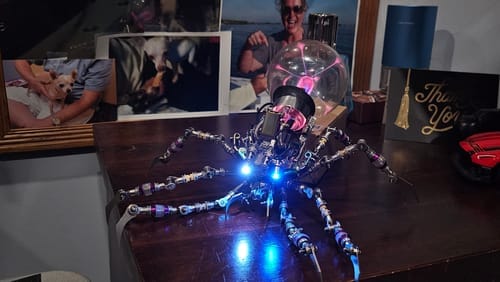 Customer photo review of Plasma Spider Model Kit – Cyberpunk 3D Metal Puzzle