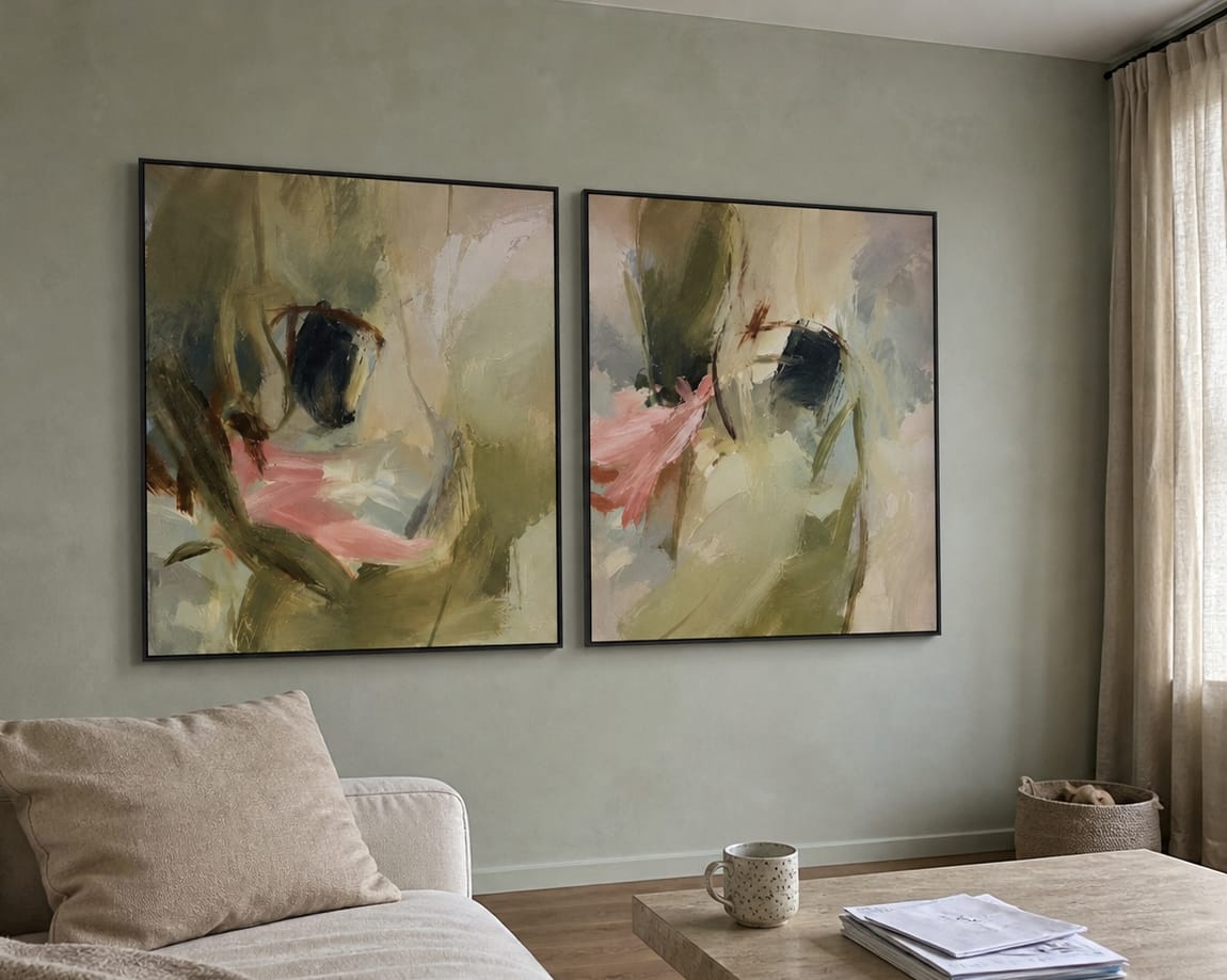 Customer photo review of Expressive Contemporary Art｜Muted Floral Impressions