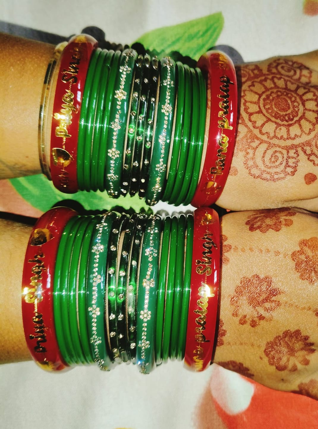 Customer photo review of Anmol Bandhan Customized Gold Bangles –  Love & Togetherness crafted in Gold