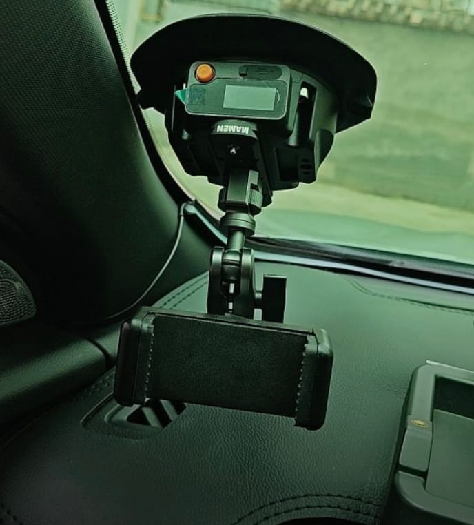 Customer photo review of 4.5" Electric Suction Cup Camera Mount