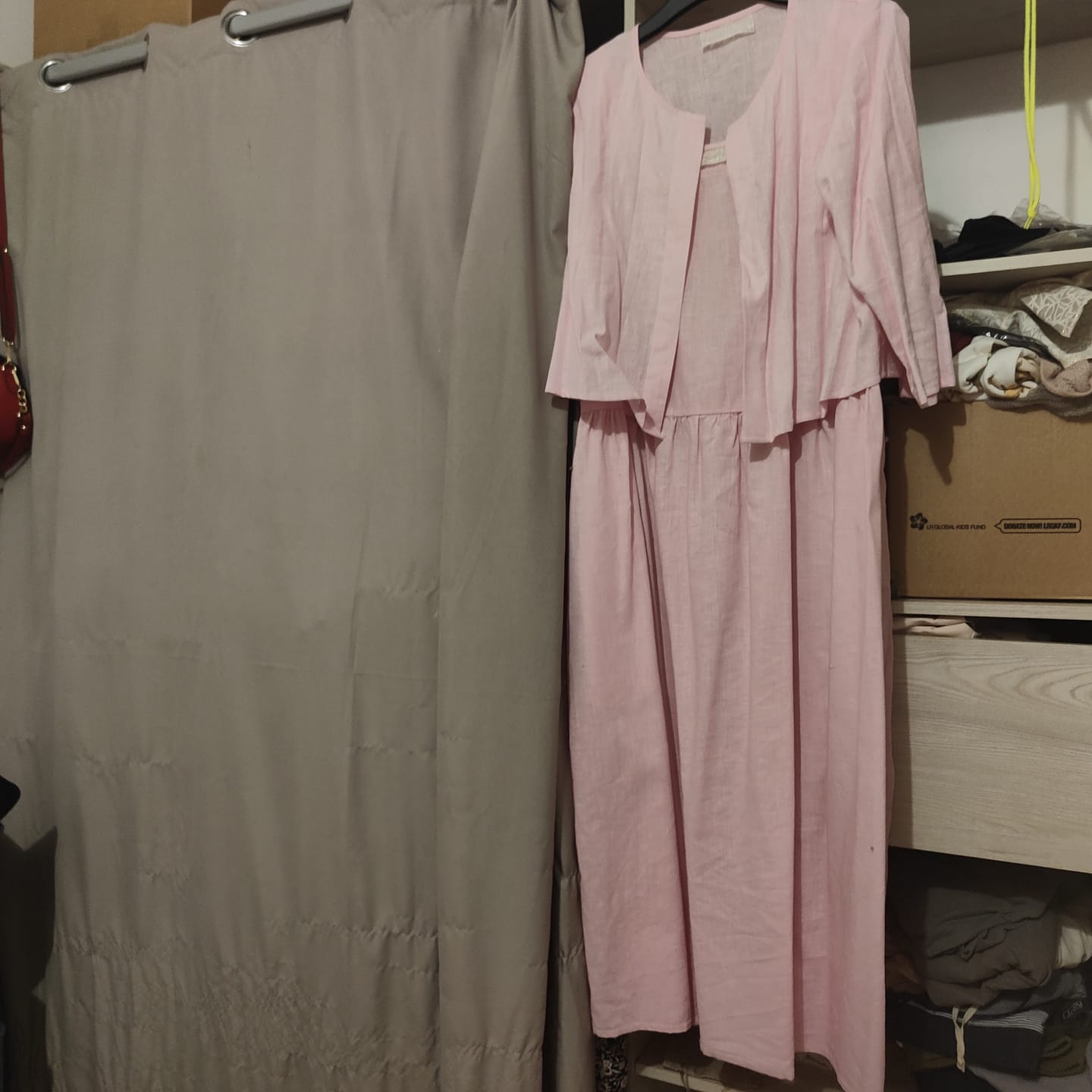 Customer photo review of Robe Solène - Lin rose dragé