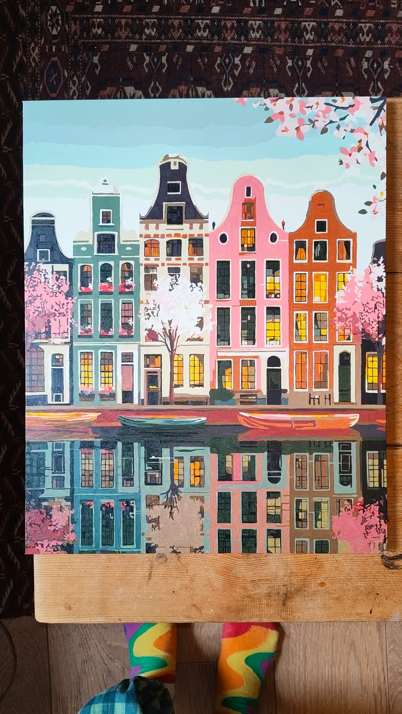Customer photo review of Spring in Amsterdam | Paint by Number