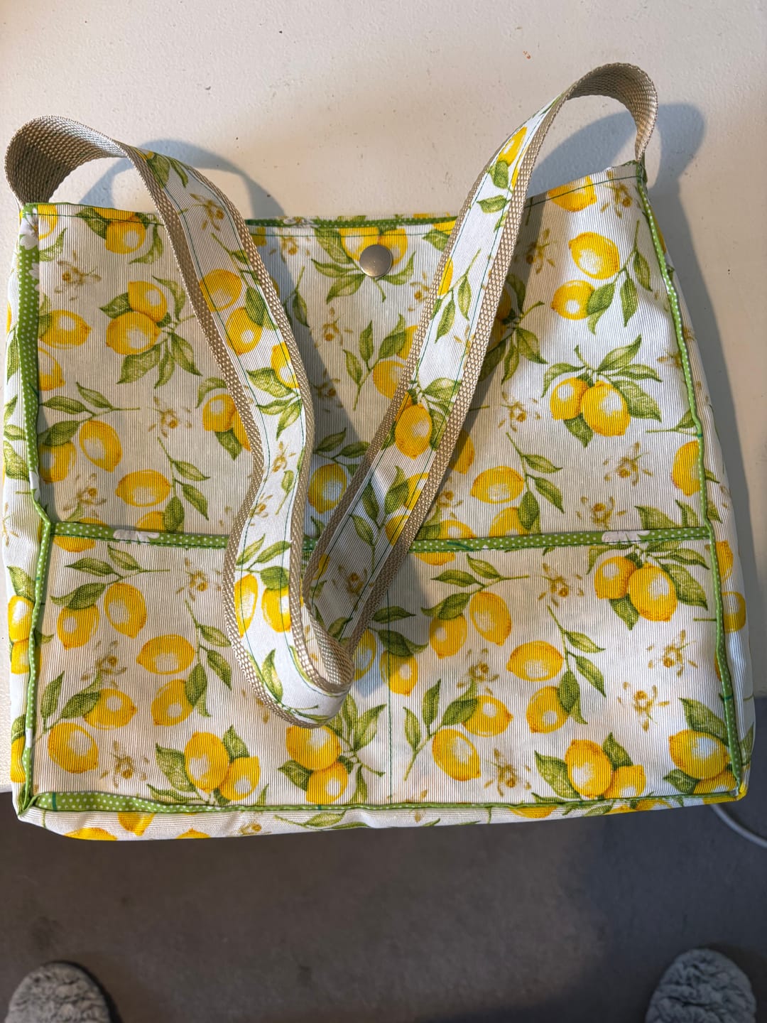 Customer photo review of White Flowers and Polka Dots Polycotton Fabric