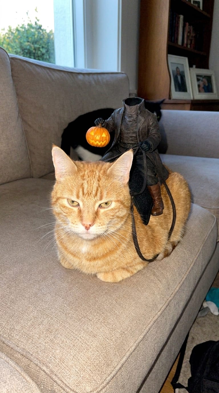 Customer photo review of El Jinete sin Cabeza - Disfraz de Gato