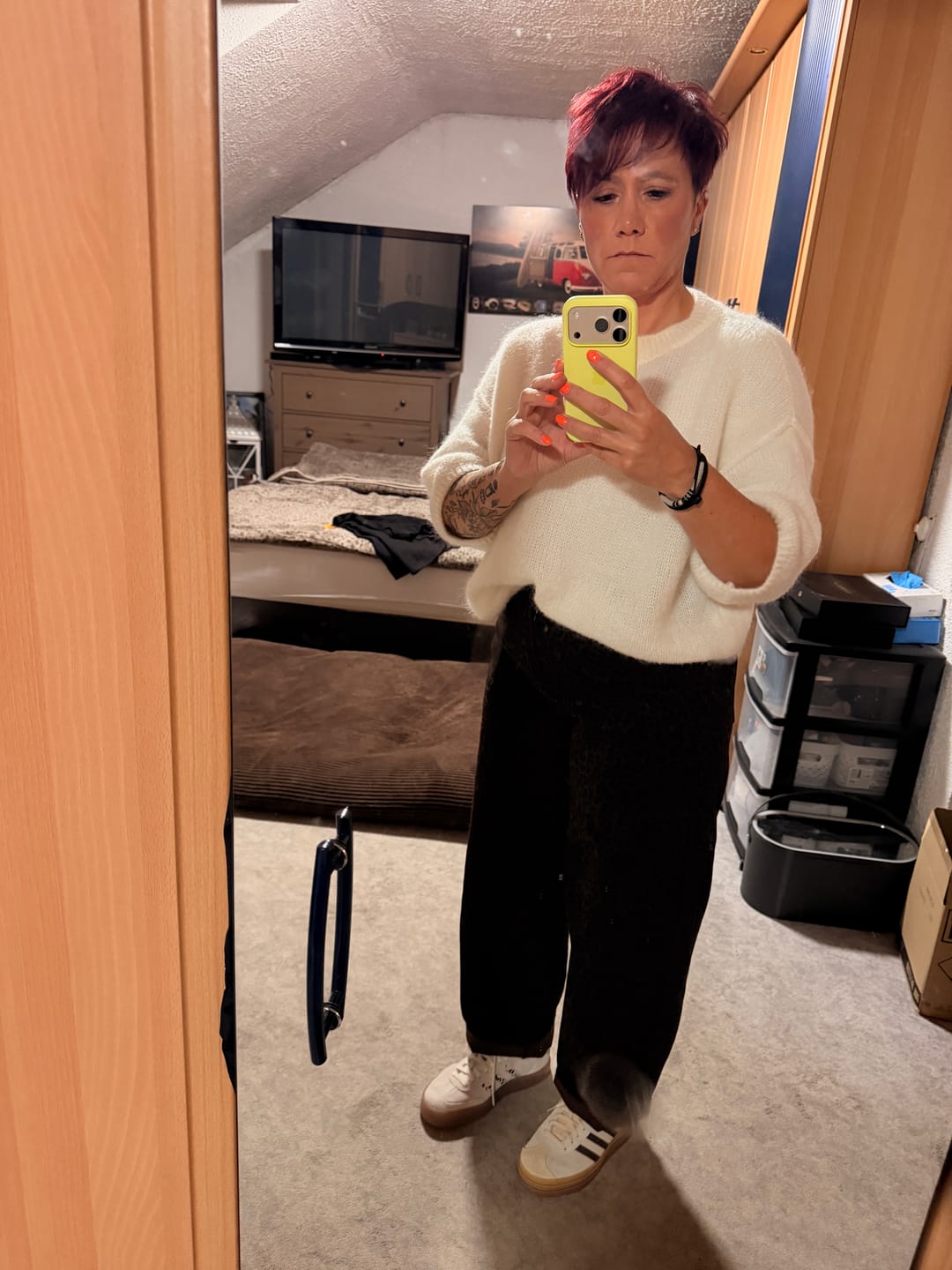 Customer photo review of Cozy Knit Pullover Creme