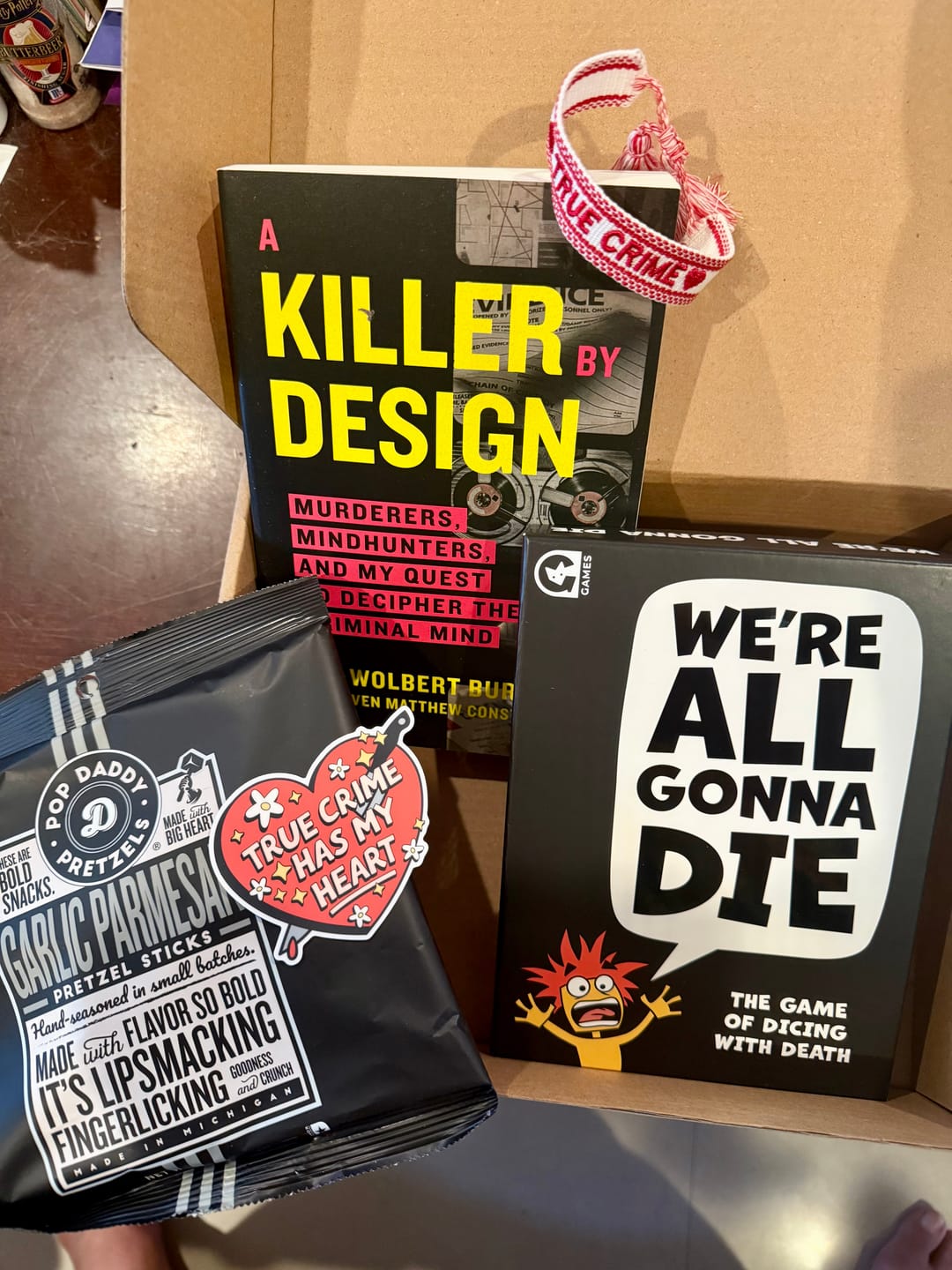 Customer photo review of Bi-monthly True Crime Book Box