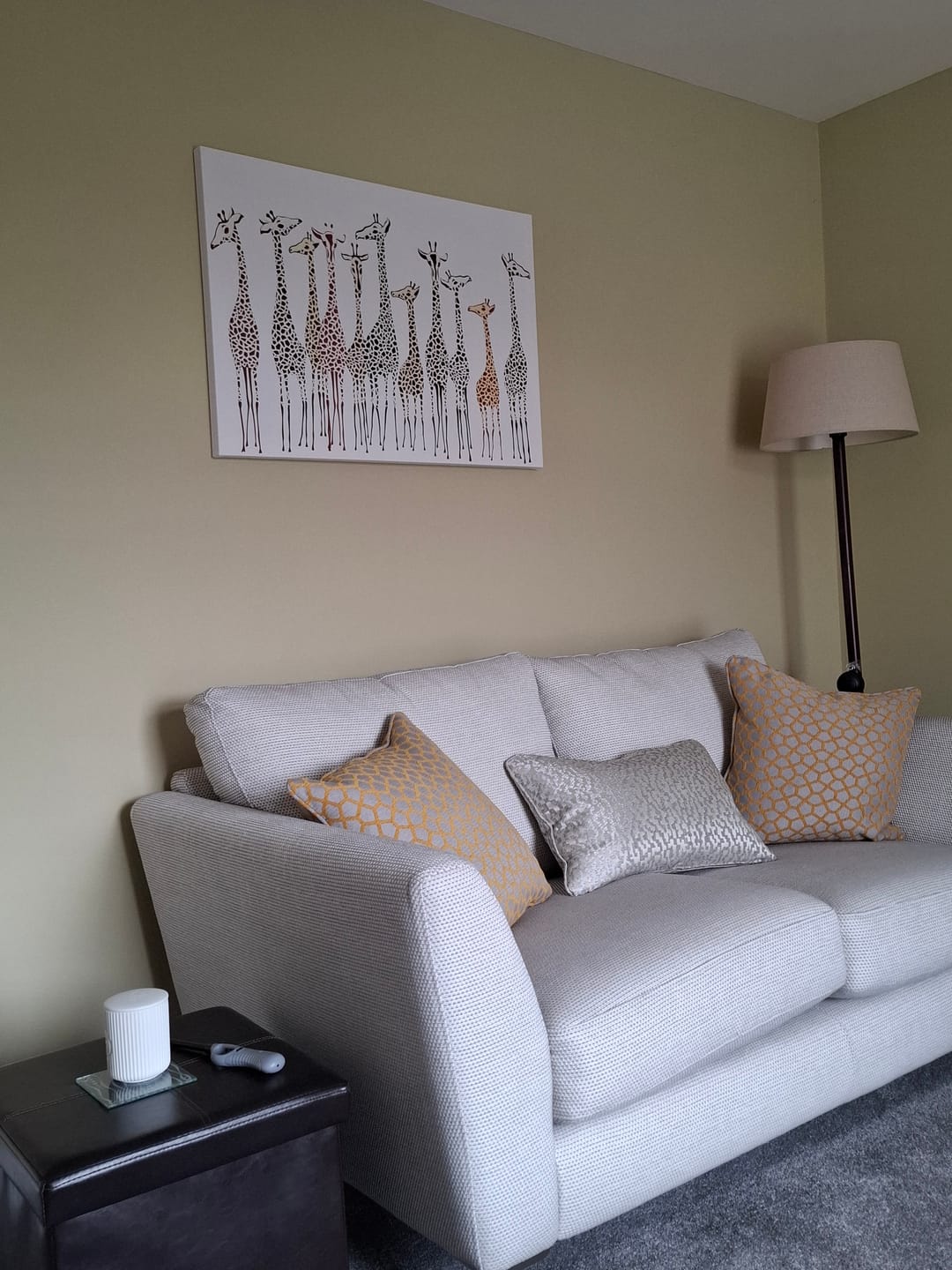 Customer photo review of Line Of Giraffes Canvas Print