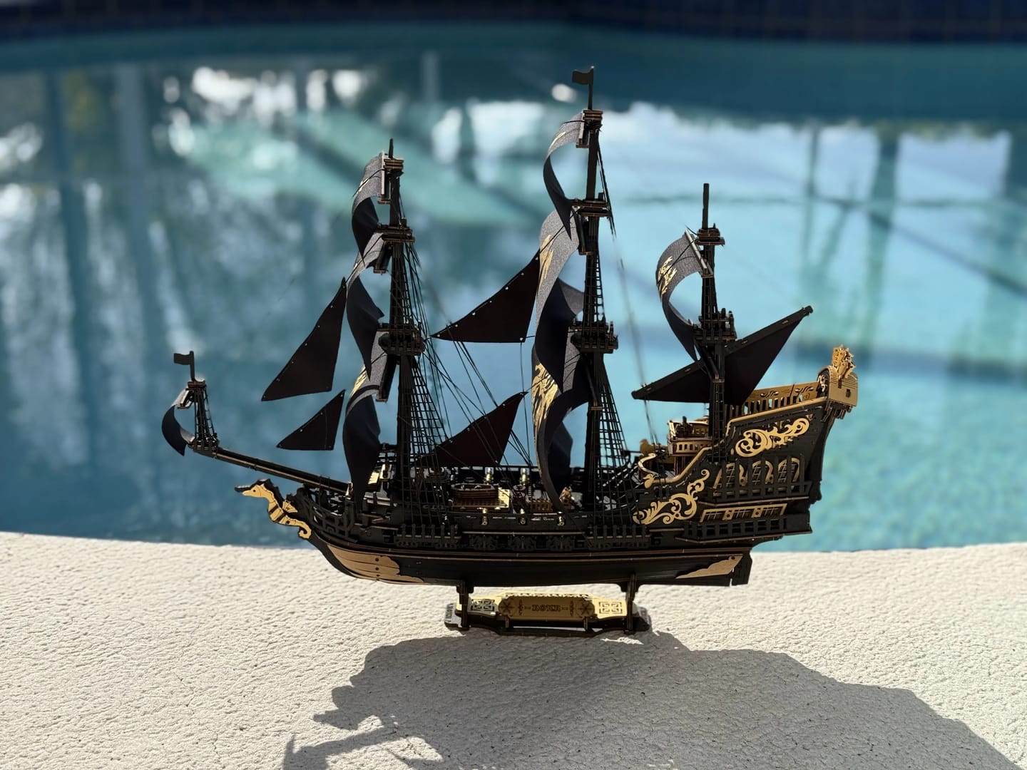 Customer photo review of Wooden Pirate Ship Model Kit – ROKR Seahorse Barque MCB02
