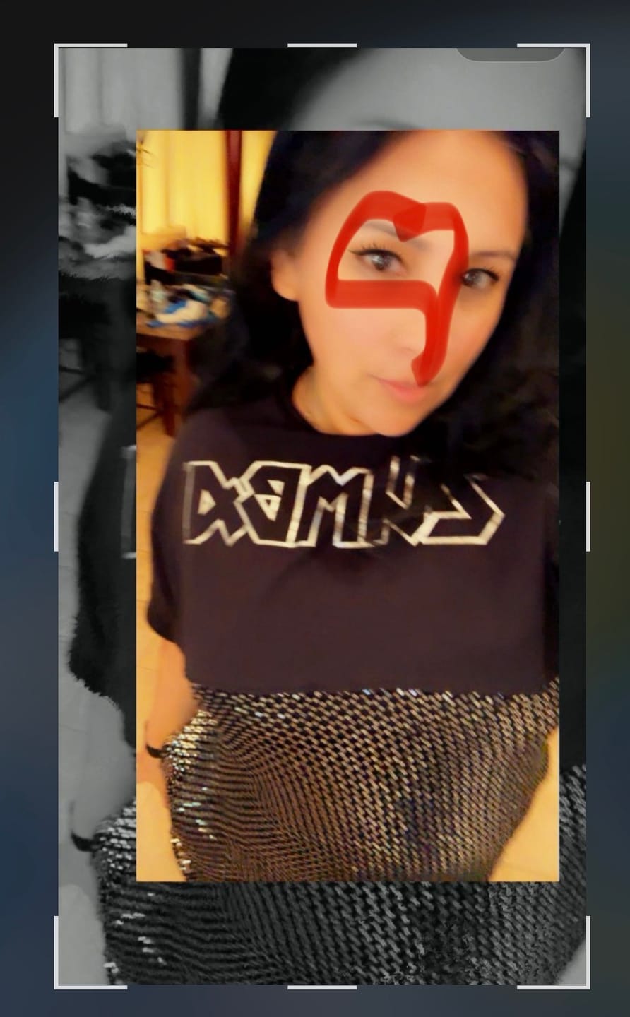 Customer photo review of Rock 'n' Roll Oversized Long Mesh Top