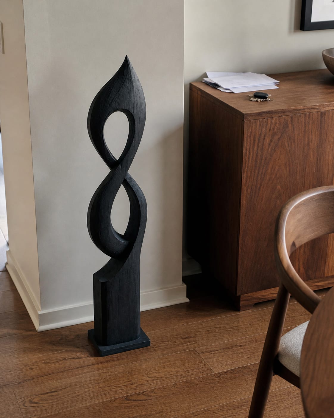 Customer photo review of Large Wood Sculpture | Solid Wood Spire