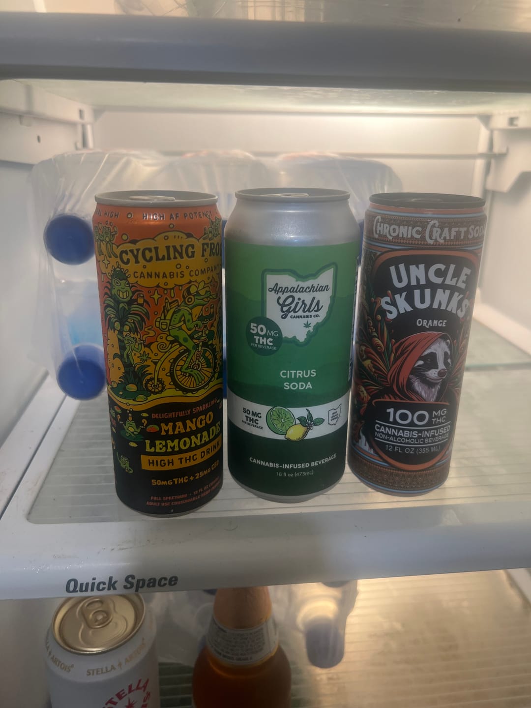 Customer photo review of 8-Flavor Variety Pack | 100 mg | 12oz Chronic Craft Sodas