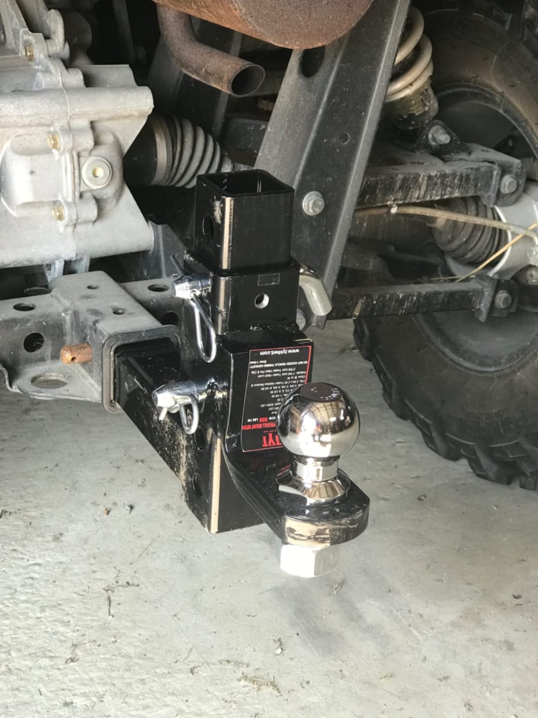 Customer photo review of TYT Adjustable Trailer Hitch Ball Mount with 2 inch Ball