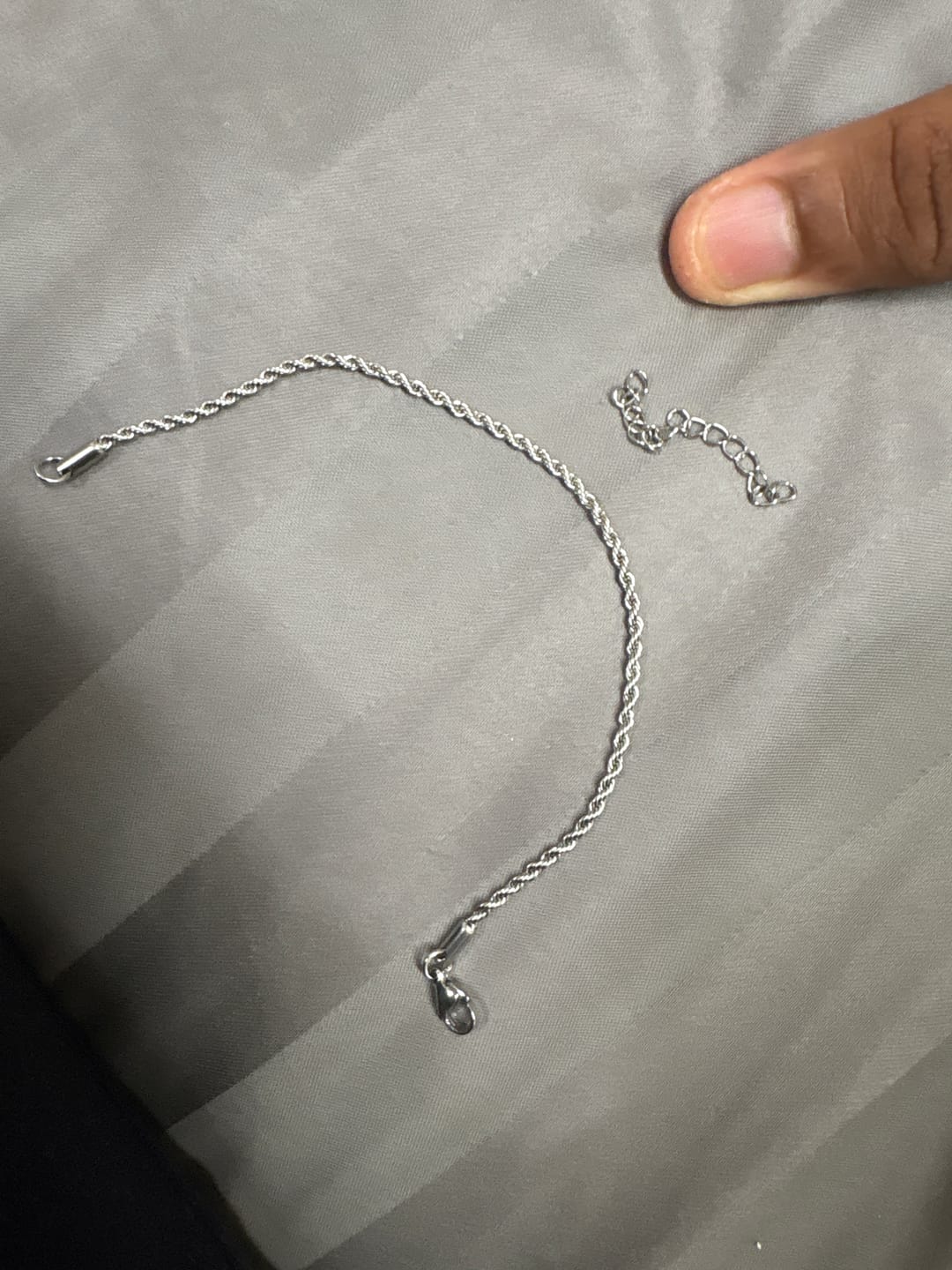 Customer photo review of Silver Rope Chain Bracelet