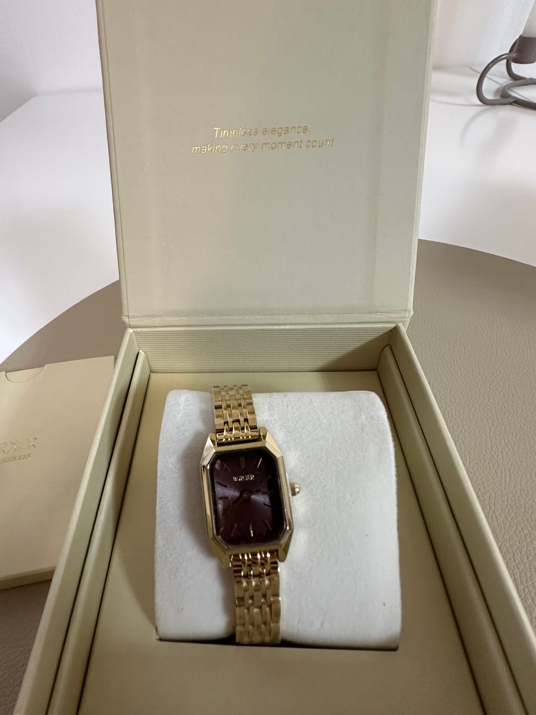 Customer photo review of Isabell Petite Gold Burgundy