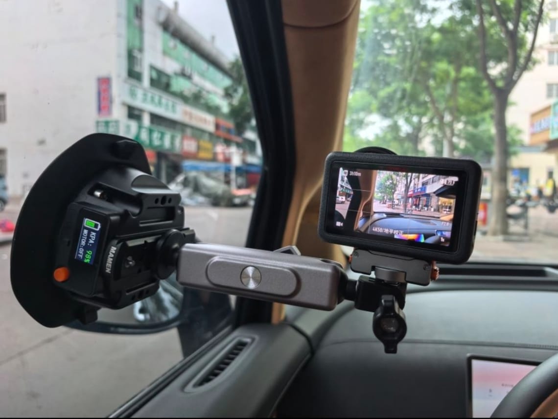 Customer photo review of 4.5" Electric Suction Cup Camera Mount