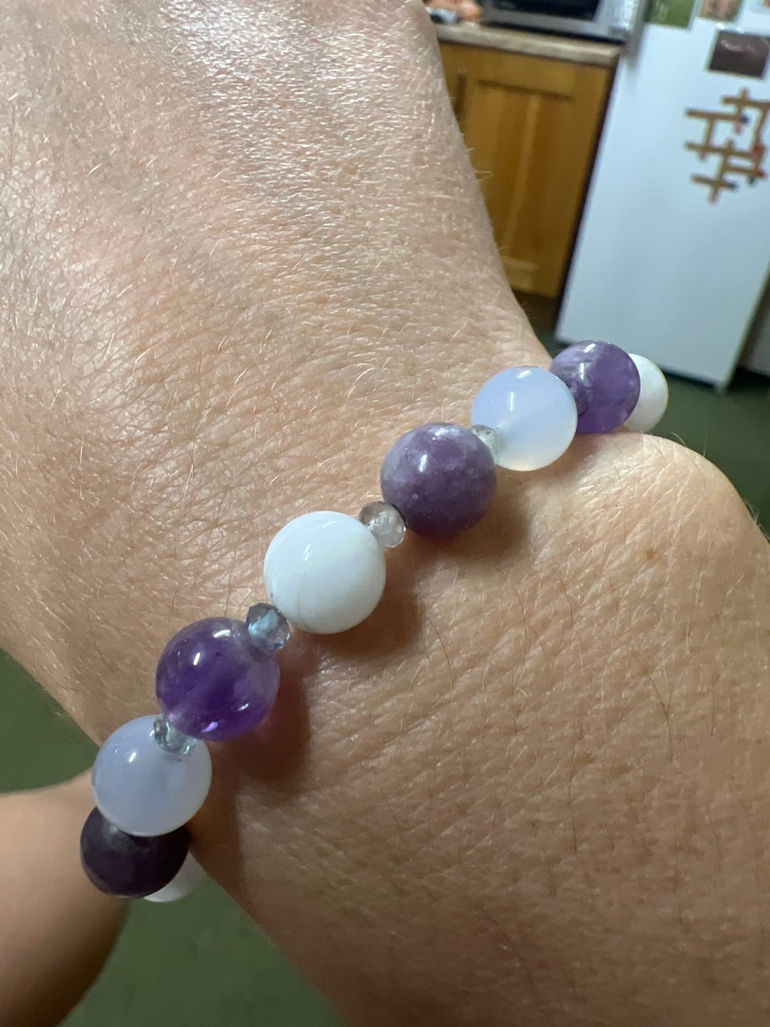 Customer photo review of Natural Crystal Faceted Rondelle Bead Strand