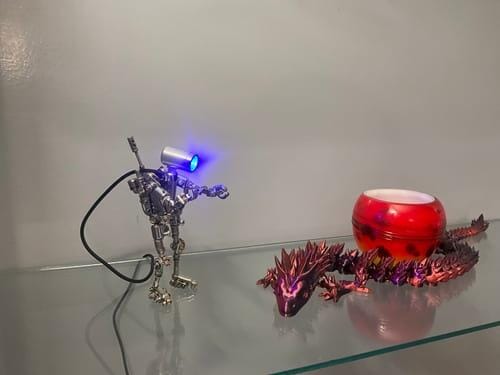 Customer photo review of Terminator M 3D Metal Puzzle – Premium Poseable Robot with LED Light